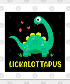 Lesbian - Lickalottapus with cute green dinosaur Design