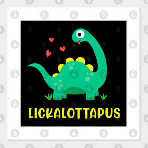 Lesbian - Lickalottapus with cute green dinosaur Design
