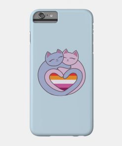 Lesbian Flag Heart Cats Kawaii