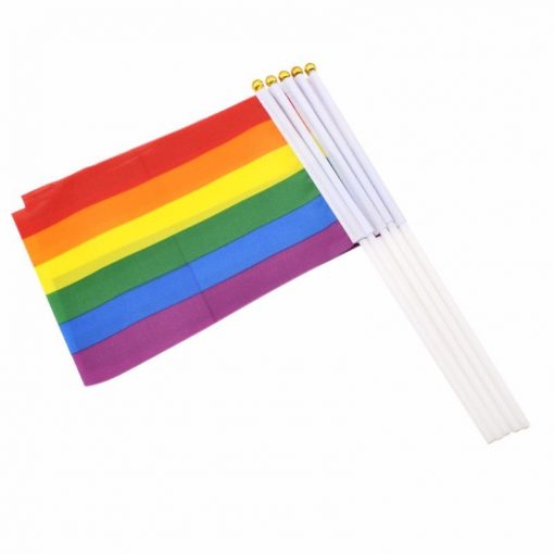 50 pcs Geminbowl Rainbow flag Hand Waving Gay Pride LGBT parade Les Bunting 14x21cm Geminbowl Brand 4f03cdf3 d4d9 471c 8778 4d21181912ed - Lesbian Flag