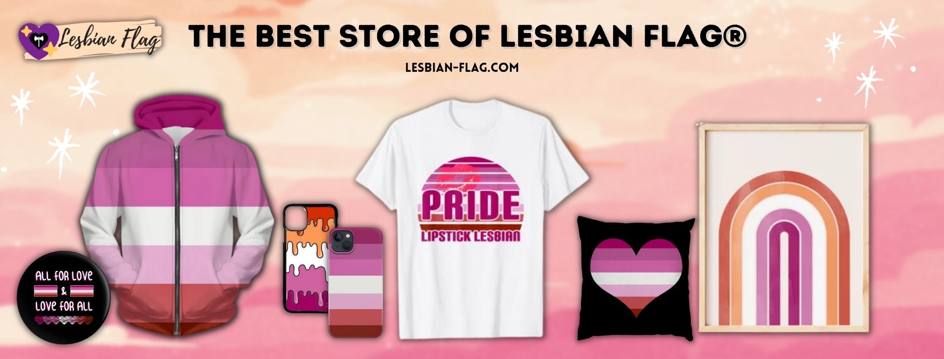 Lesbian Flags Store Banner - Lesbian Flag