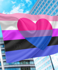 Genderfluid Bisexual Pride Flag PN0112 2x3 ft (60x90 cm) / 2 Grommets left Official PAN FLAG Merch
